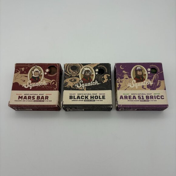 Dr. Squatch Men's Galaxy Edition MARS BAR BLACK HOLE AREA 51 BRICC Soap Bars
